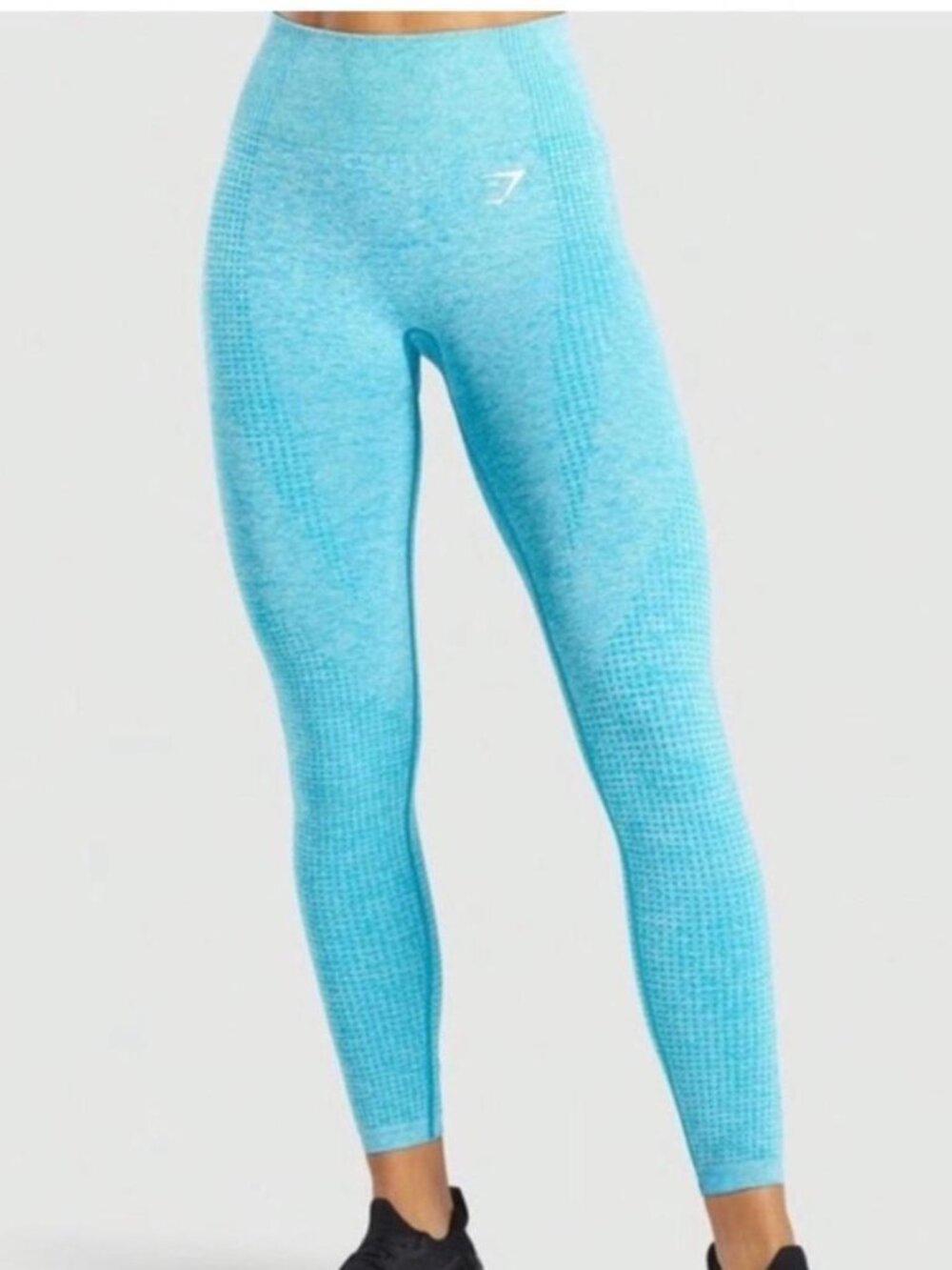 Gymshark vital seamless Hydro Teal Marl blue running leggings workout - Medium